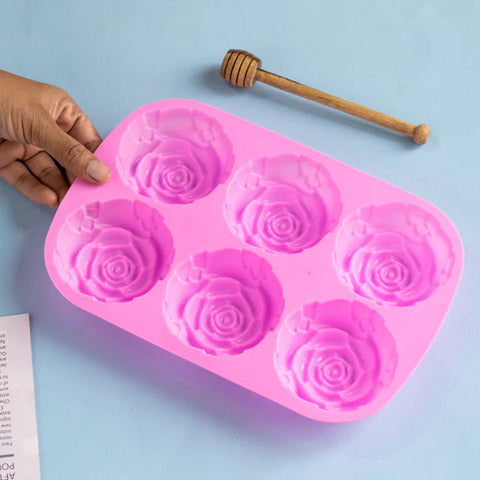 Smello's 6 Cavity Rose Bud Silicone Floral Mould (FM 102)