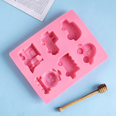 Smello's 6 Cavity Car, Bus and Train Kids Special Silicone Mould (KS 105)