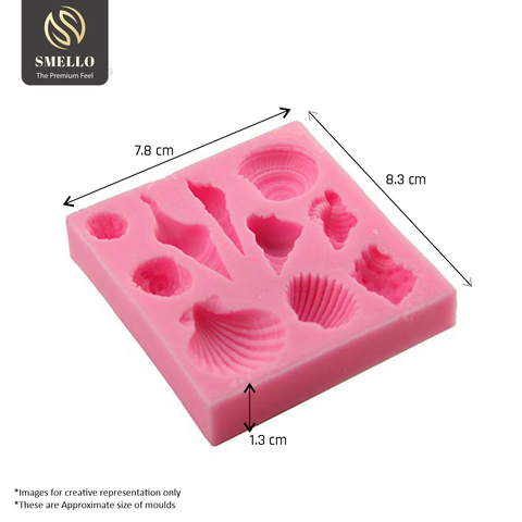 Smello's 10 Cavity Seashells Silicone Fondant Mould (FB 107)