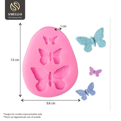 Smello's 3 Cavity Butterflies Silicone Fondant Mould (FB 109)