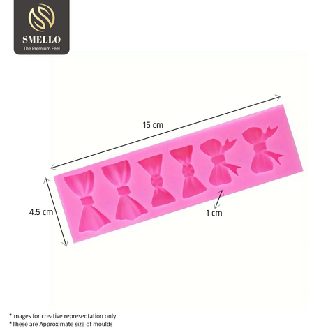 Smello's 6 Cavity Bow Ties Silicone Fondant Mould(FB 110)