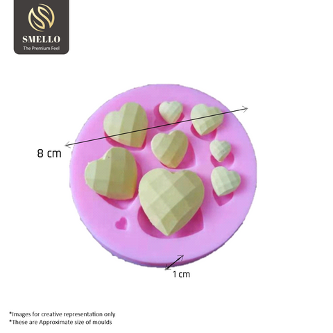 Smello's Diamond Cut Heart Shaped Silicone Fondant Mould (FB 117)