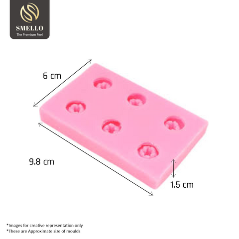 Smello's 6 Cavity Mini Flowers Silicone Fondant Mould (FB 124)