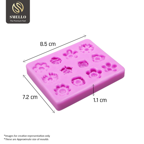 Smello's 12 Cavity Blossom Bliss Silicone Fondant Mould (FB 125)