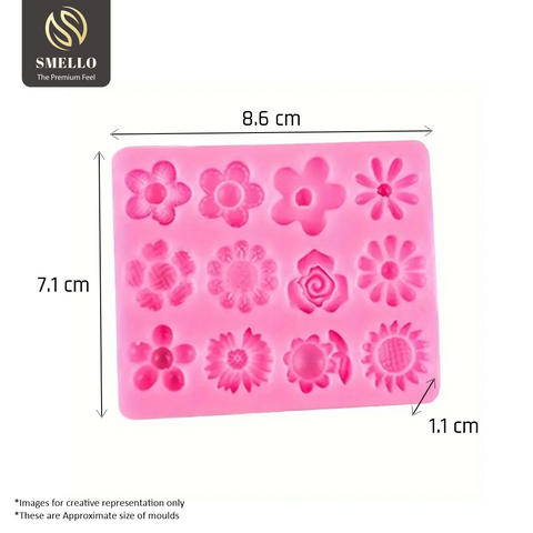 Smello's 12 Cavity Floral Dream Silicone Fondant Mould (FB 126)