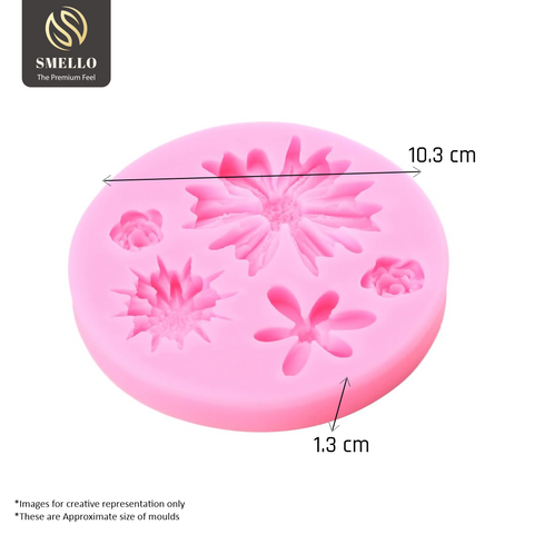 Smello's 5 Cavity Sweet Blossom Silicone Fondant Mould (FB 129)