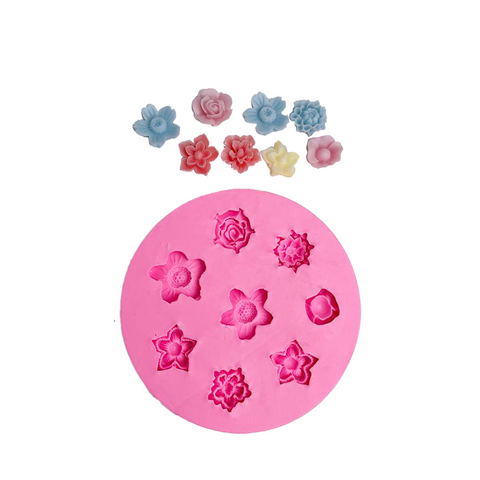 Smello's 8 Cavity Elegant Bloom Silicone Fondant Mould (FB 132)