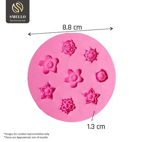 Smello's 8 Cavity Elegant Bloom Silicone Fondant Mould (FB 132)