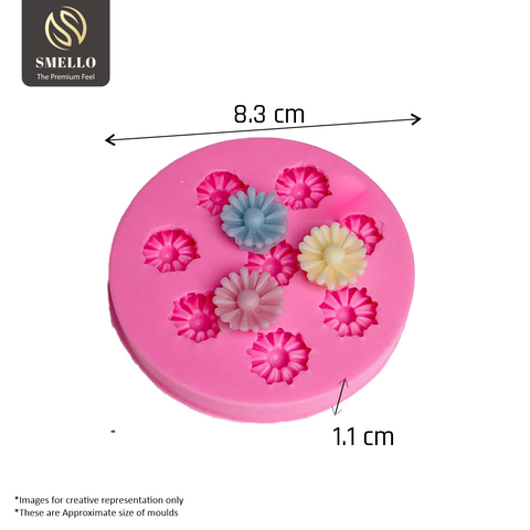 Smello's 8 Cavity Daisy Flowers Silicone Fondant Mould (FB 133)