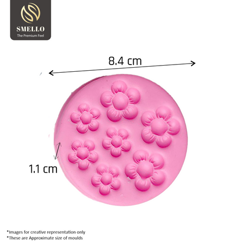 Smello's 7 Cavity Blossom Flower Silicone Fondant Mould (FB 134)