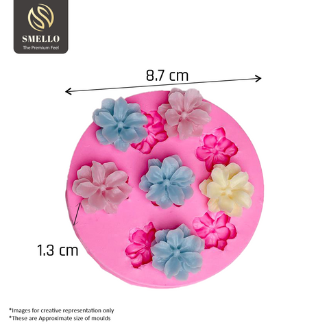 Smello's 6 Cavity Cherry Blossom Flower Silicone Fondant Mould (FB 135)