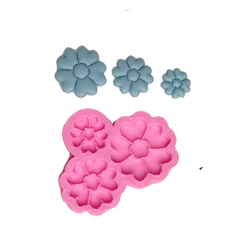 Smello's 3 Cavity Heart Petal Flower Silicone Fondant Mould (FB 136)