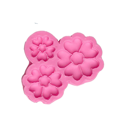 Smello's 3 Cavity Heart Petal Flower Silicone Fondant Mould (FB 136)