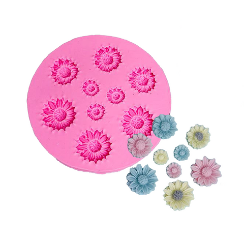 Smello's 9 Cavity Sunflower Silicone Fondant Mould (FB 137)