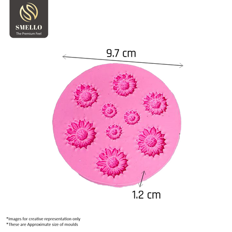 Smello's 9 Cavity Sunflower Silicone Fondant Mould (FB 137)