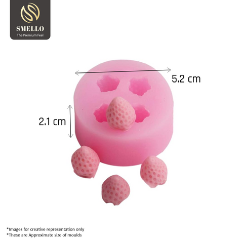 Smello's 3D Strawberry Silicone Fondant Mould (FB 144)