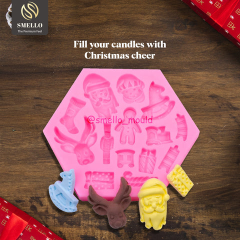 Smello's Christmas Socks Sled Deer Silicone Mould (FB 155)