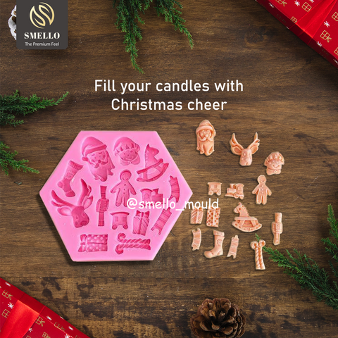 Smello's Christmas Socks Sled Deer Silicone Mould (FB 155)