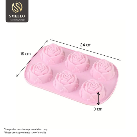 Smello's 6 Cavity Rose Bud Silicone Floral Mould (FM 102)