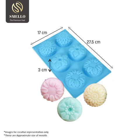 Smello's 6 Cavity Elegant Silicone Floral Mould (FM 104)