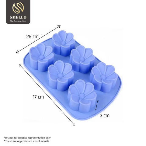 Smello's 6 Cavity Petal Cute Silicone Floral Mould (FM 107)