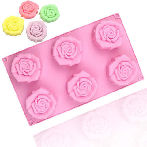 Smello's 6 Cavity Rose Silicone Floral Mould (FM 101)