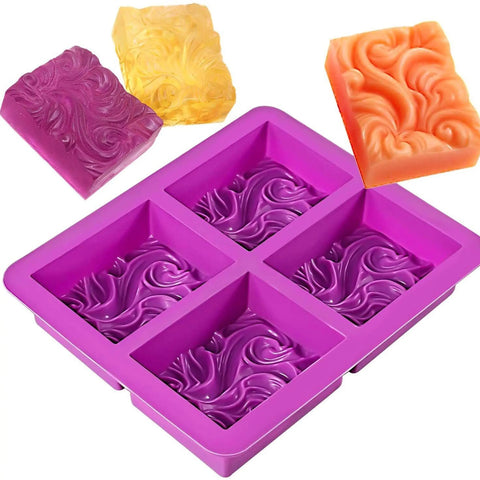 Smello's 4 Cavity Wave Cloud Shaped Silicone 3D Multi Cavity Mould (MC 112)