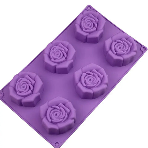 Smello's 6 Cavity Rose Silicone Floral Mould (FM 101)