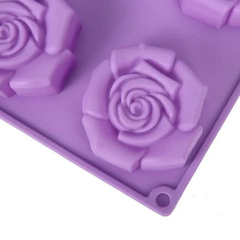 Smello's 6 Cavity Rose Silicone Floral Mould (FM 101)