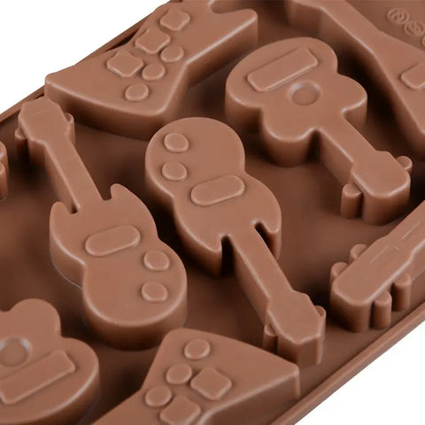 Smello's Guitar and Musical Note Chocolate Silicone Moulds (CHM 150)