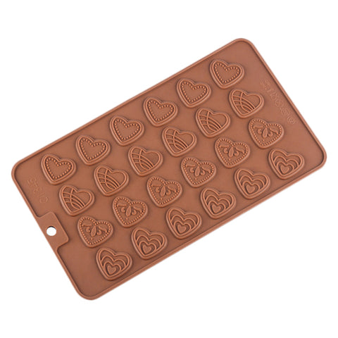 Smello's 24 Cavity Heart Chips Chocolate Silicone Moulds (CHM 127)