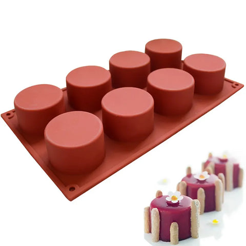 Smello's 8 Cavity Round Cupcake Silicon Moulds (BS 120)