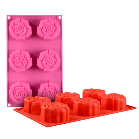 Smello's 6 Cavity Rose Silicone Floral Mould (FM 101)