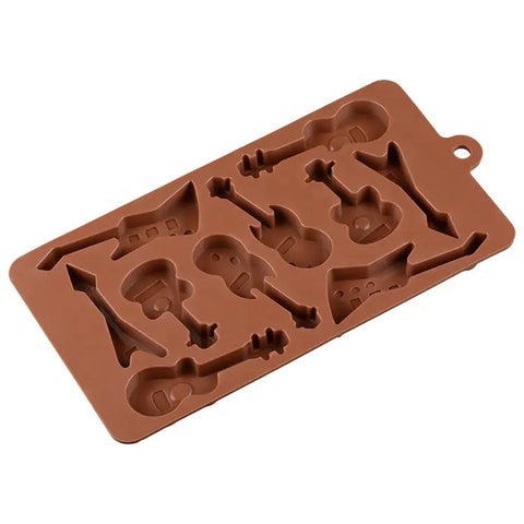 Smello's Guitar and Musical Note Chocolate Silicone Moulds (CHM 150)