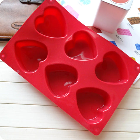 Smello's 6 Cavity Heart Shape Silicon Moulds (BS 125)