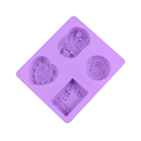 Smello's Heart Rectangular Oval and Circle Bar Silicone 3D Multi Cavity Mould (MC 106)