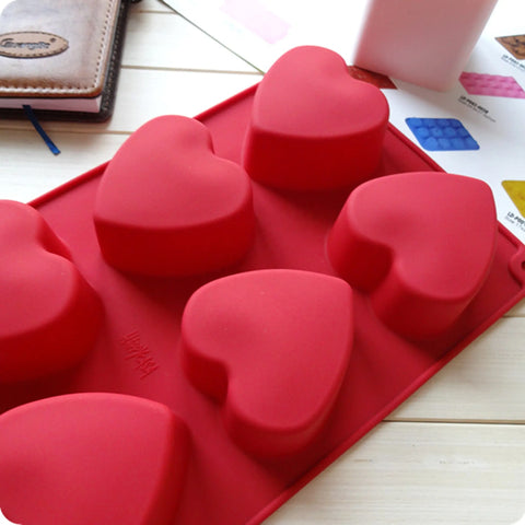 Smello's 6 Cavity Heart Shape Silicon Moulds (BS 125)