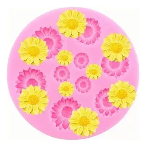 Smello's 9 Cavity Sunflower Silicone Fondant Mould (FB 137)