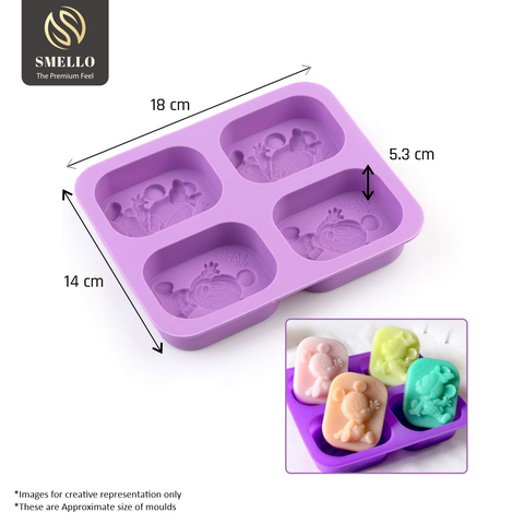 Smello's 4 Cavity Mouse Kids Special Silicone Mould (KS 109)