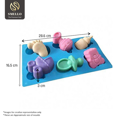 Smello's 6 Cavity Baby Shower Kids Special Silicone Mould (KS 112)