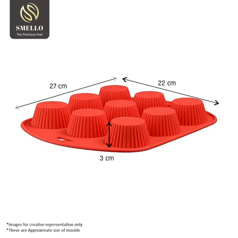 Smello's 9 Cavity Cupcake Kids Special Silicone Mould (KS 113)