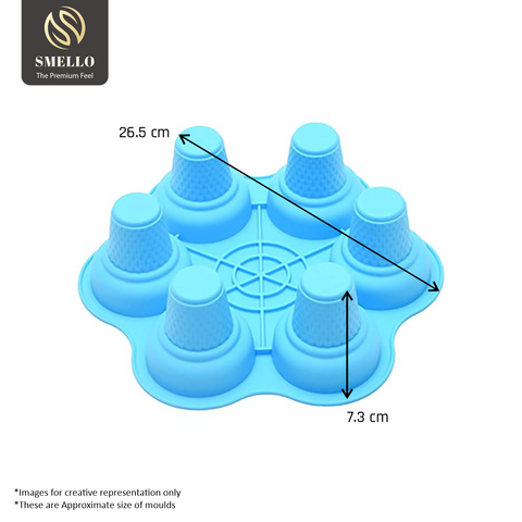 Smello's 6 Cavity Ice Cream Cone Kids Special Silicone Mould (KS 116)