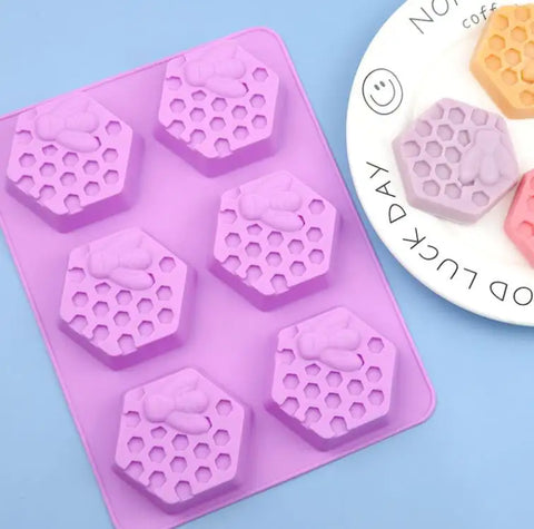 Smello's Honeycomb Honey Bee Silicone 3D Multi Cavity Mould (MC 107)