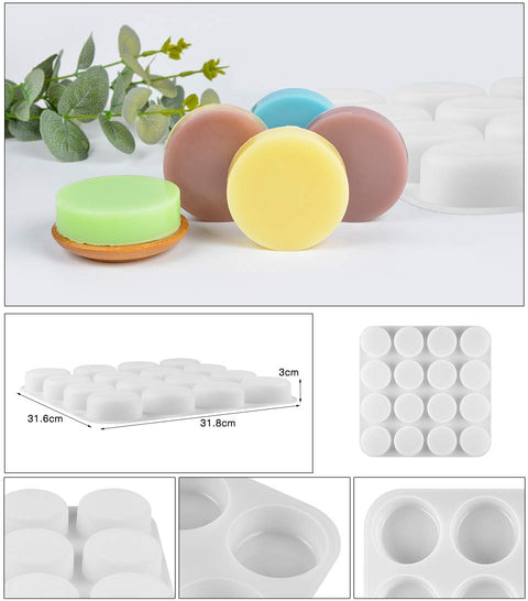 Smello's 16 Cavity Round Shape Silicon Moulds (BS 105)