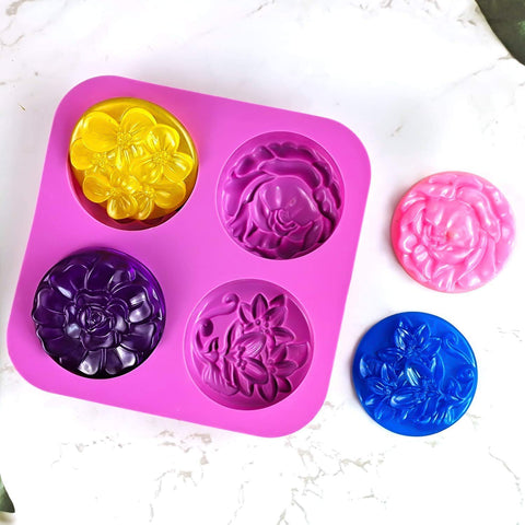 Smello's 4 Cavity Flower Silicone 3D Multi Cavity Mould (MC 113)