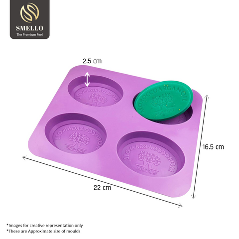 Smello's 4 Cavity Tree Of Life Oval Silicone 3D Multi Cavity Mould (MC 105)