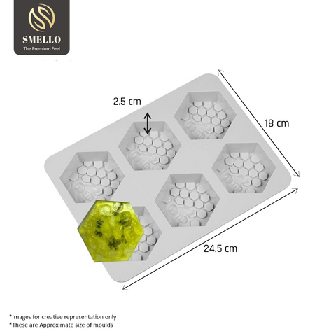 Smello's Honeycomb Honey Bee Silicone 3D Multi Cavity Mould (MC 107)