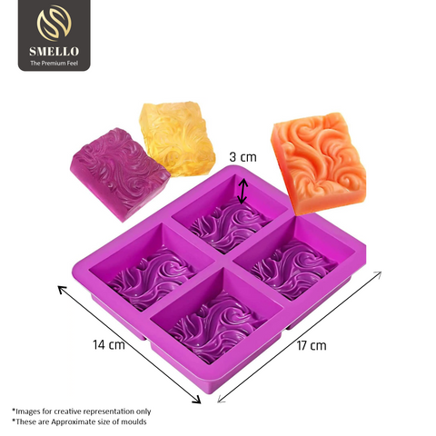 Smello's 4 Cavity Wave Cloud Shaped Silicone 3D Multi Cavity Mould (MC 112)