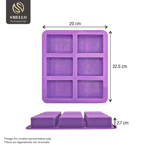 Smello's 6 Cavity Rectangle Silicone 3D Multi Cavity Mould (MC 115)