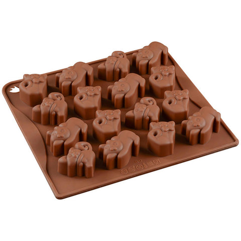 Smello's 16 Cavity Cats Shape Chocolate Silicone Moulds (CHM 132)